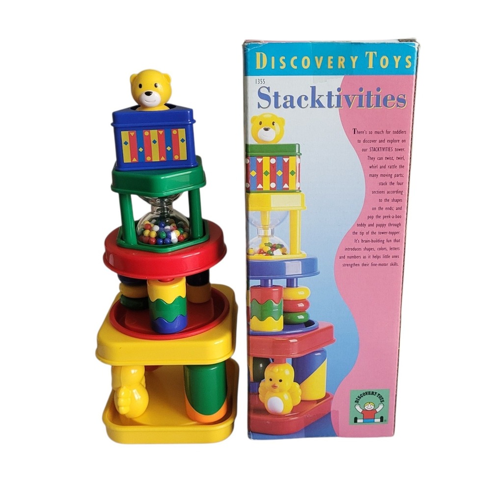 Vintage Discovery Toys Stacktivities Baby Learning Toy Set 2000 in Box NOS New